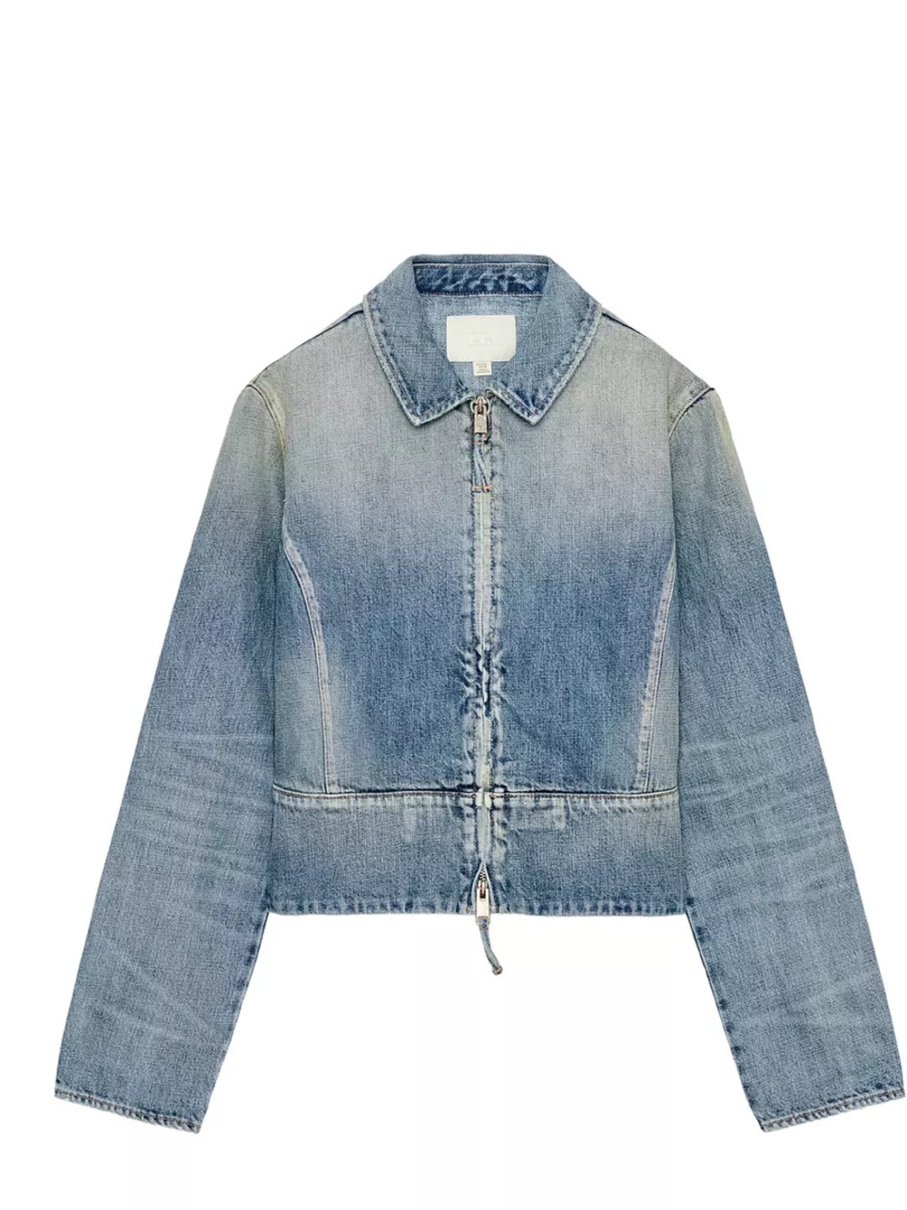 Zara TRF Zip Up Denim Jacket NWT